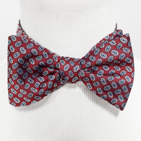 Daniel Cremieux Maroon 100% Silk Self Tie Bow Tie Bowtie - Picture 1 of 6
